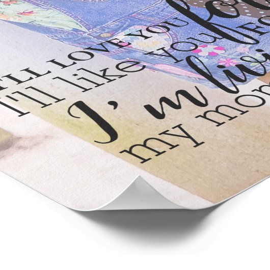 母パーソナライズされた娘フォト引用文ポスター ポスター (角)