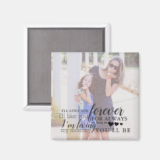 母パーソナライズされた娘フォト引用文磁石 マグネット (正面/裏面)