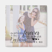 母パーソナライズされた娘フォト引用文磁石 マグネット (正面)