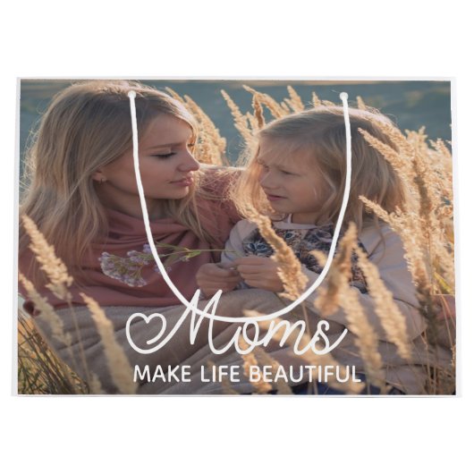 母パーソナライズされた抱き枕 ラージペーパーバッグ (正面)