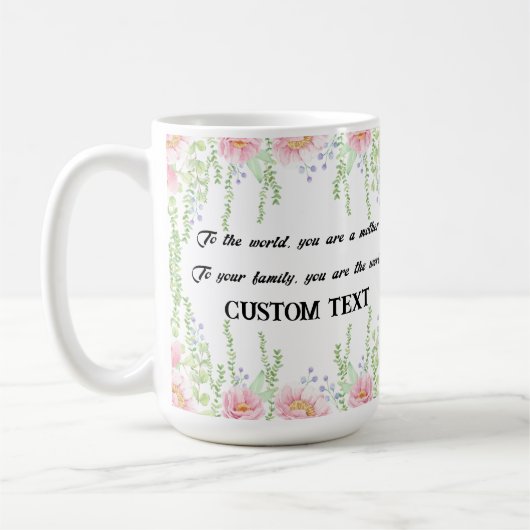 母パーソナライズされた日の名前MAG コーヒーマグカップ (左)