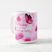 母パーソナライズされた日の名前MAG コーヒーマグカップ (正面左)