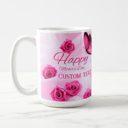 母パーソナライズされた日の名前MAG コーヒーマグカップ (左)