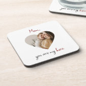 母パーソナライズされた日の懸命プラスチックコースター コースター (左側)