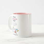 母パーソナライズされた日の流行年おもしろい ツートーンマグカップ (正面左)