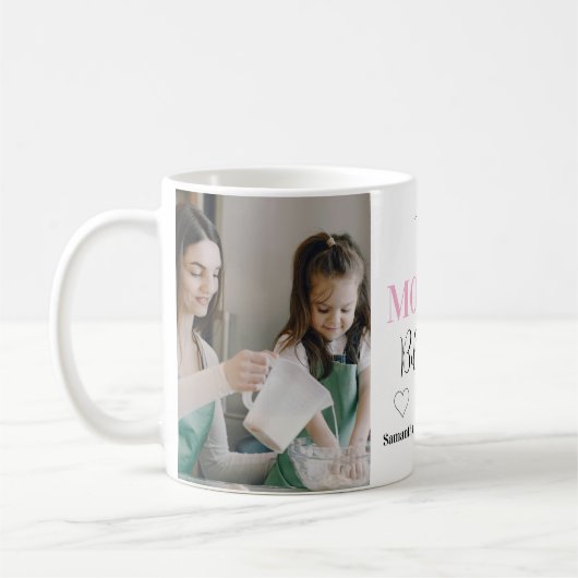 母パーソナライズされた日の贈り物 | カスタム写真マググ コーヒーマグカップ (左)