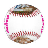 母パーソナライズされた日の野球と写真 野球ボール (裏面)