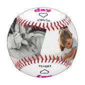母パーソナライズされた日の野球と写真 野球ボール (正面)