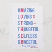 母パーソナライズされた日カードお祝いカード シーズンカード (正面/裏面)