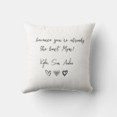 母パーソナライズされた日ギフト装飾用クッション クッション (裏面)