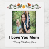 母パーソナライズされた日ワインボトルラベル ワインラベル (シングルラベル)