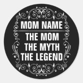 母パーソナライズされた日 ラウンドシール (正面)