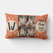 母パーソナライズされた日，写真コラージュフローラギフト ランバークッション (裏面)