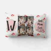 母パーソナライズされた日，写真コラージュフローラギフト ランバークッション (裏面)