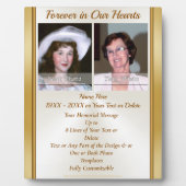 母パーソナライズされた死追悼品 フォトプラーク (正面)