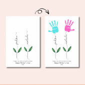 母パーソナライズされた母の日ハンドプリントフラワーアート ポスター