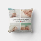 母パーソナライズされた母の日4枚の写真 クッション (正面)