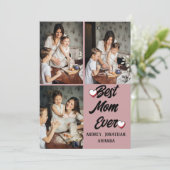 母パーソナライズされた母の日、写真コラージュのギフト3枚 カード (スタンド正面)