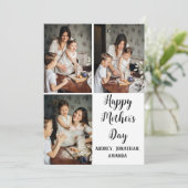 母パーソナライズされた母の日、写真コラージュのギフト3枚 カード (スタンド正面)