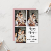 母パーソナライズされた母の日、写真コラージュのギフト3枚 カード (正面/裏面インサイチュ)