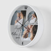 母パーソナライズされた母の日、写真コラージュのギフト3枚 壁時計 (傾斜)