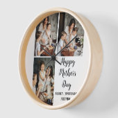 母パーソナライズされた母の日、写真コラージュのギフト3枚 壁時計 (傾斜)