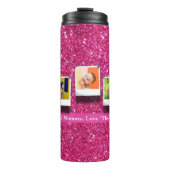 母パーソナライズされた母ママ写真コラージュガーリーピンク タンブラー (正面)