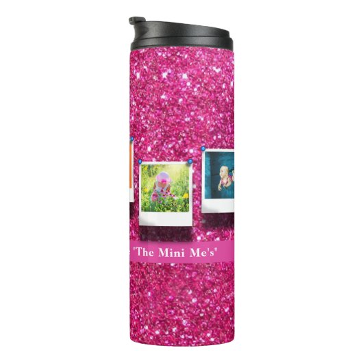 母パーソナライズされた母ママ写真コラージュガーリーピンク タンブラー (回転右)