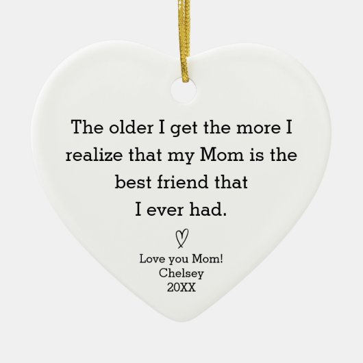 母パーソナライズされた母誕生日母の日 セラミックオーナメント (正面)