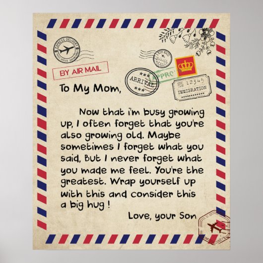 母パーソナライズされた毛布が大好き ポスター (正面)