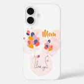 母パーソナライズされた水彩風船iPhone 16ケース Case-Mate iPhoneケース (裏面)