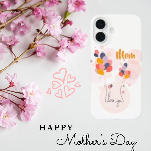 母パーソナライズされた水彩風船iPhone 16ケース Case-Mate iPhoneケース