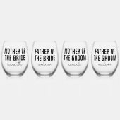 母パーソナライズされた父新郎結婚氏 ステムなしワイングラス (正面)