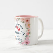 母パーソナライズされた用植物性フローラマグカップ ツートーンマグカップ (正面右)