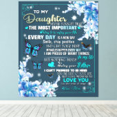 母パーソナライズされた蝶の娘に キャンバスプリント (インサイチュ (ウッドフロア))