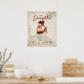 母パーソナライズされた蝶ブラからの私の娘に ポスター (キッチン)