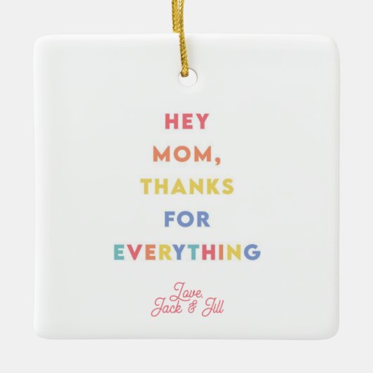 母パーソナライズされた/母のための写真オーナメントギフト セラミックオーナメント (正面)