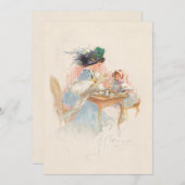 母ビクトリアンと娘の茶パーティー シーズンカード (正面/裏面)