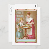 母ビクトリアンと娘ベーキング ポストカード (正面/裏面)