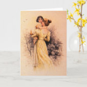 母ビクトリアンと子の母の日のカード カード (黄色い花)