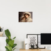 母ビクトリアンと子 ポスター (ホームオフィス)