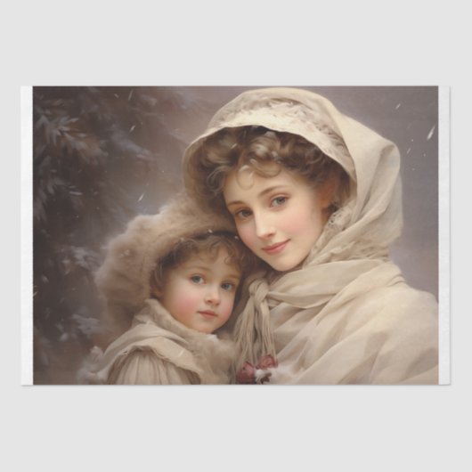 母ビクトリアンと子 薄葉紙 (正面)