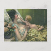 母ビクトリアンと新生児母の日カード 案内ポストカード (正面)