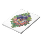 母ビクトリアンの日のパープルパンジーの花束 ノートパッド (回転)