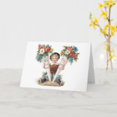 母ビクトリアンの日の挨拶状。 カード (黄色い花)