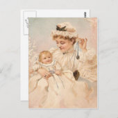 母ビクトリアン母の日記付き母 ポストカード (正面/裏面)