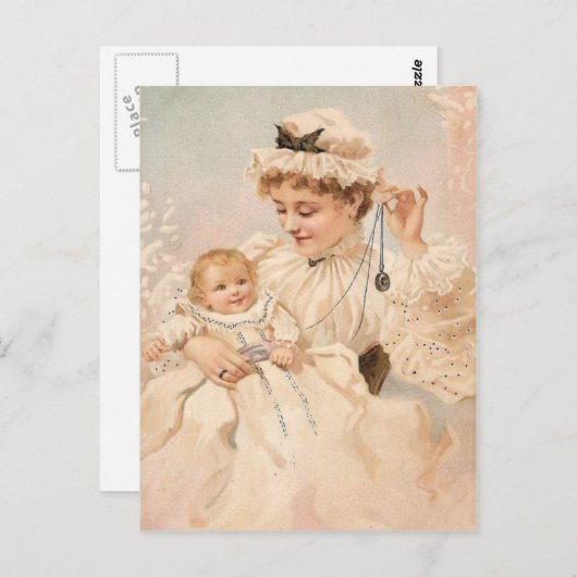 母ビクトリアン母の日記付き母 ポストカード (正面/裏面)