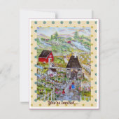 母ビジョン引っ越し祝いパーティーの招待 招待状 (正面)