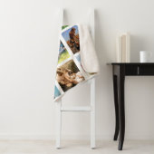 母ファミリー写真コラージュピンクハート シェルパブランケット (インサイチュ)