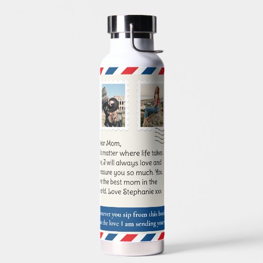母フォトコラージュレターポストハグ ウォーターボトル (左面)